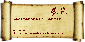 Gerstenbrein Henrik névjegykártya